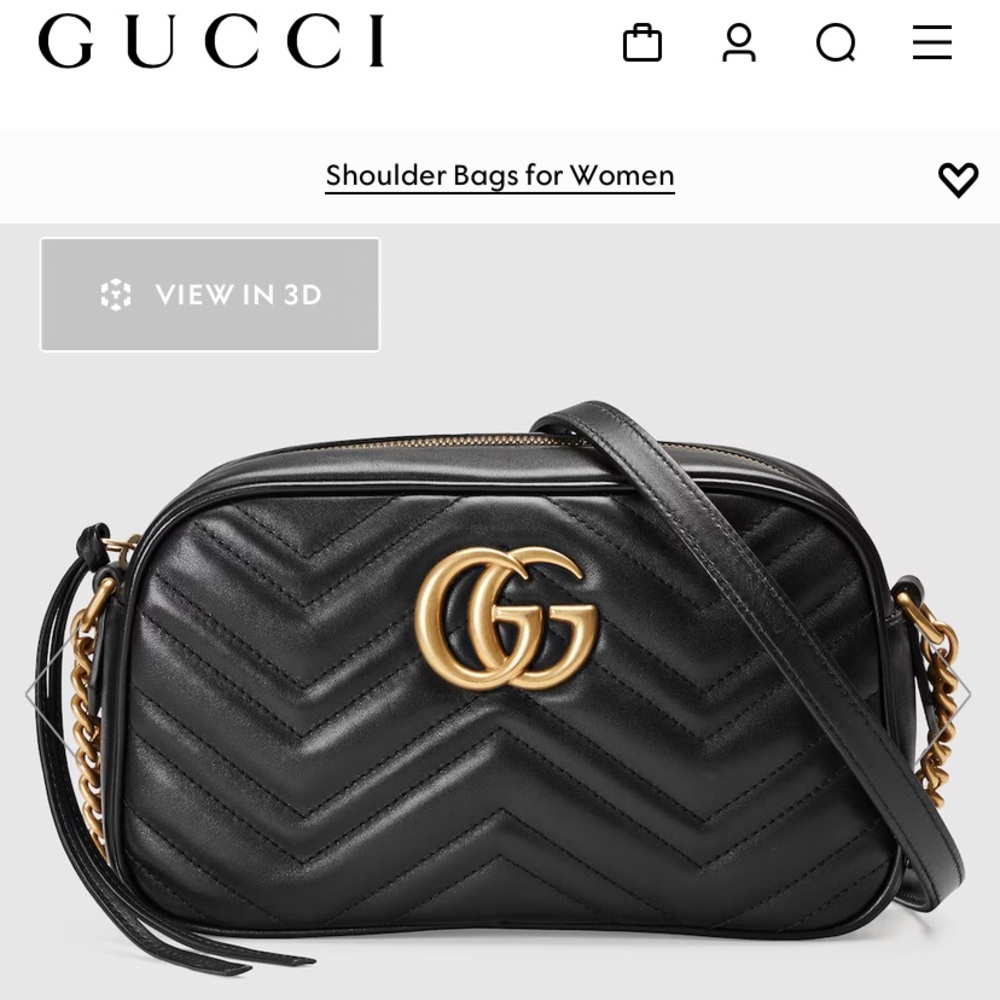 GUCCI GG Marmont Small Camera Bag in Black